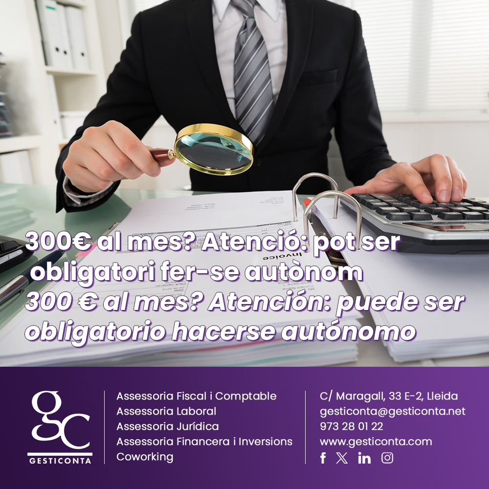 300€ al mes? Atenció: pot ser obligatori fer-se autònom
