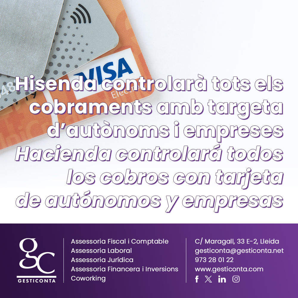 Hisenda controlarà tots els cobraments amb targeta d’autònoms i empreses